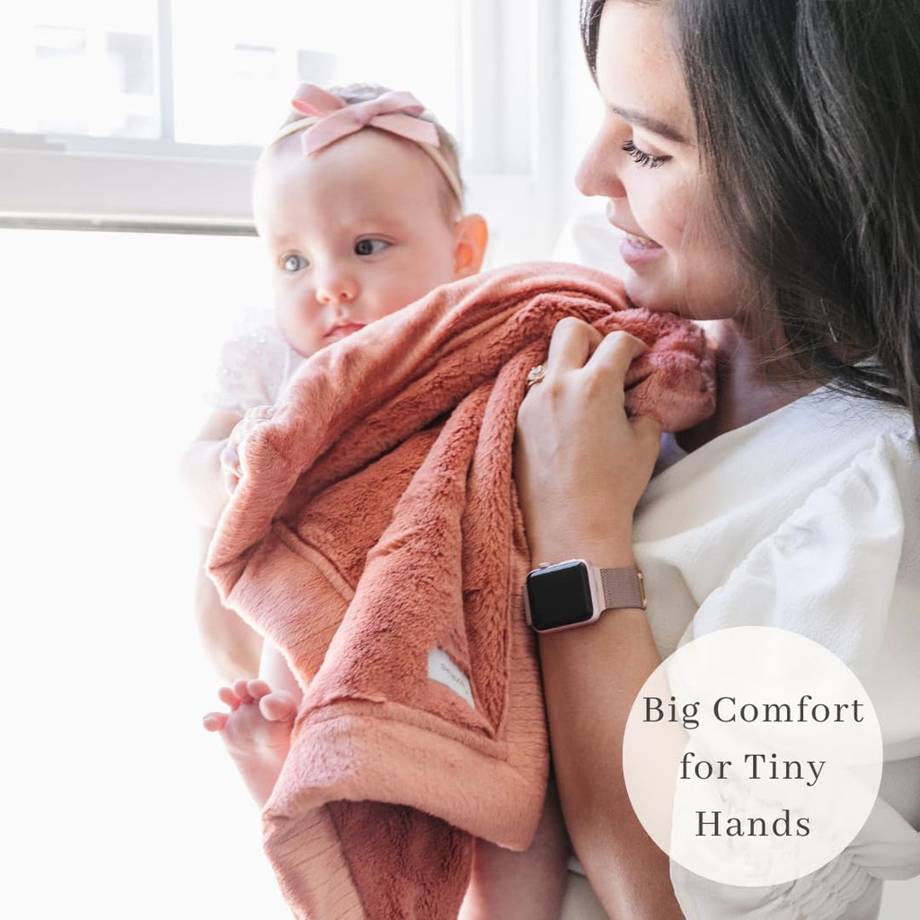 SARANONI Security Blankets for Babies Super Soft Boutique Quality Lush Luxury Baby Blanket (Mini 20" x 15", Clay)