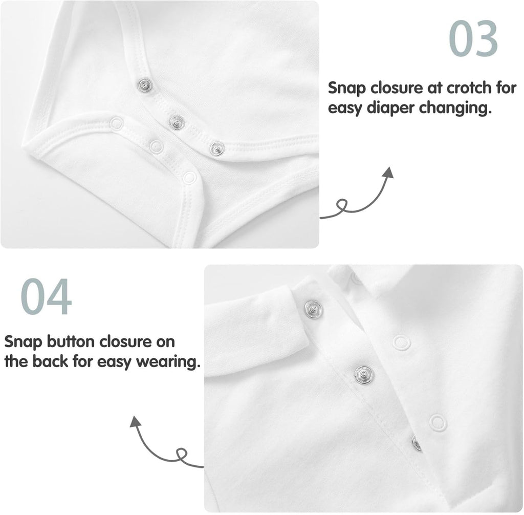 pureborn Baby Boys Girls Bodysuit Super Soft Cotton Romper 0-24 Months