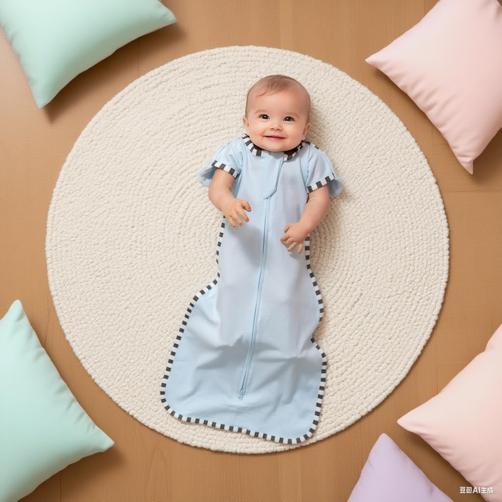 Baby Swaddle Blanket for Newborns and Infants,2-Piece Set Infant Pajamas,Bidirectional Zipper,Easy to Put On and Take Off