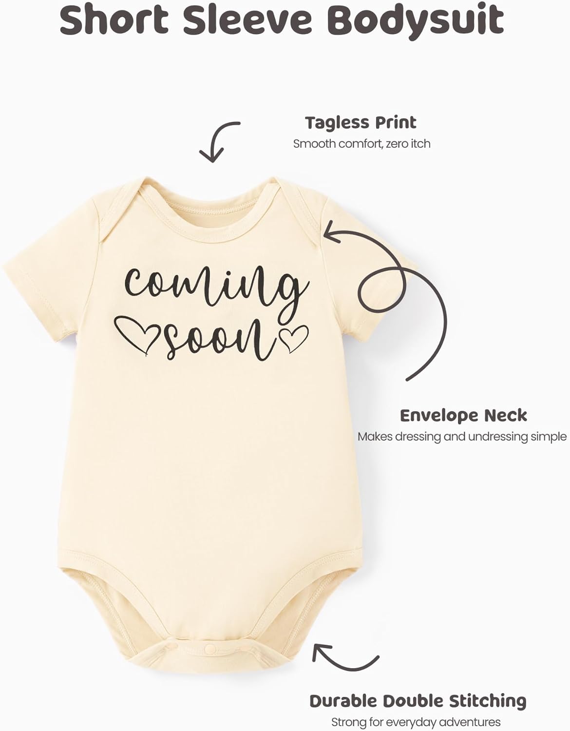 PATPAT Baby Bodysuits Supersoft Bamboo Viscose - Short Sleeve Boys and Girls - Newborn Infant Unisex Clothes Pack