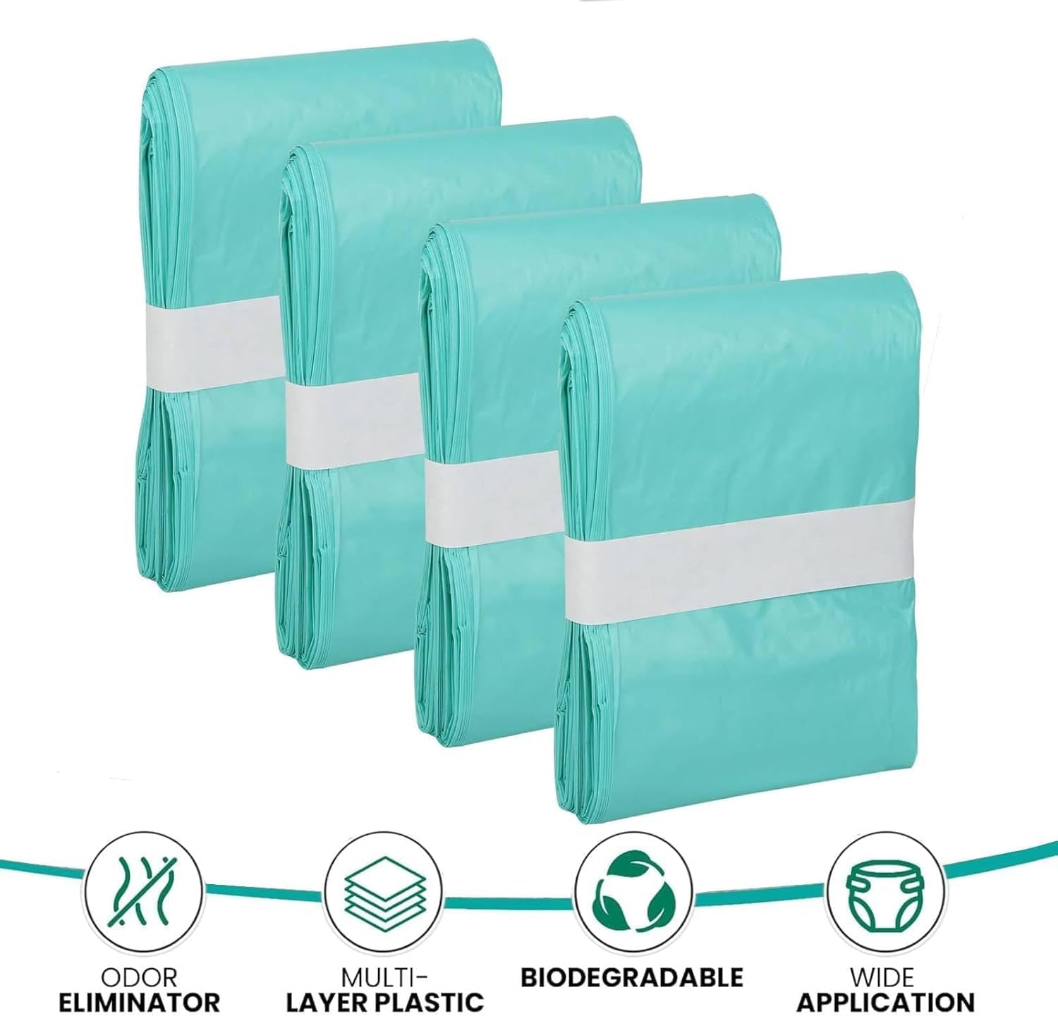 Adult Diaper Liner Refills, Compatible with Janibell Akord 280 Slim Model Pail, Odor-Seal Technology, Adult Diaper System, A Single Liner Pack Will Last Holds Up to 550 Diapers/Briefs, 6-Pack