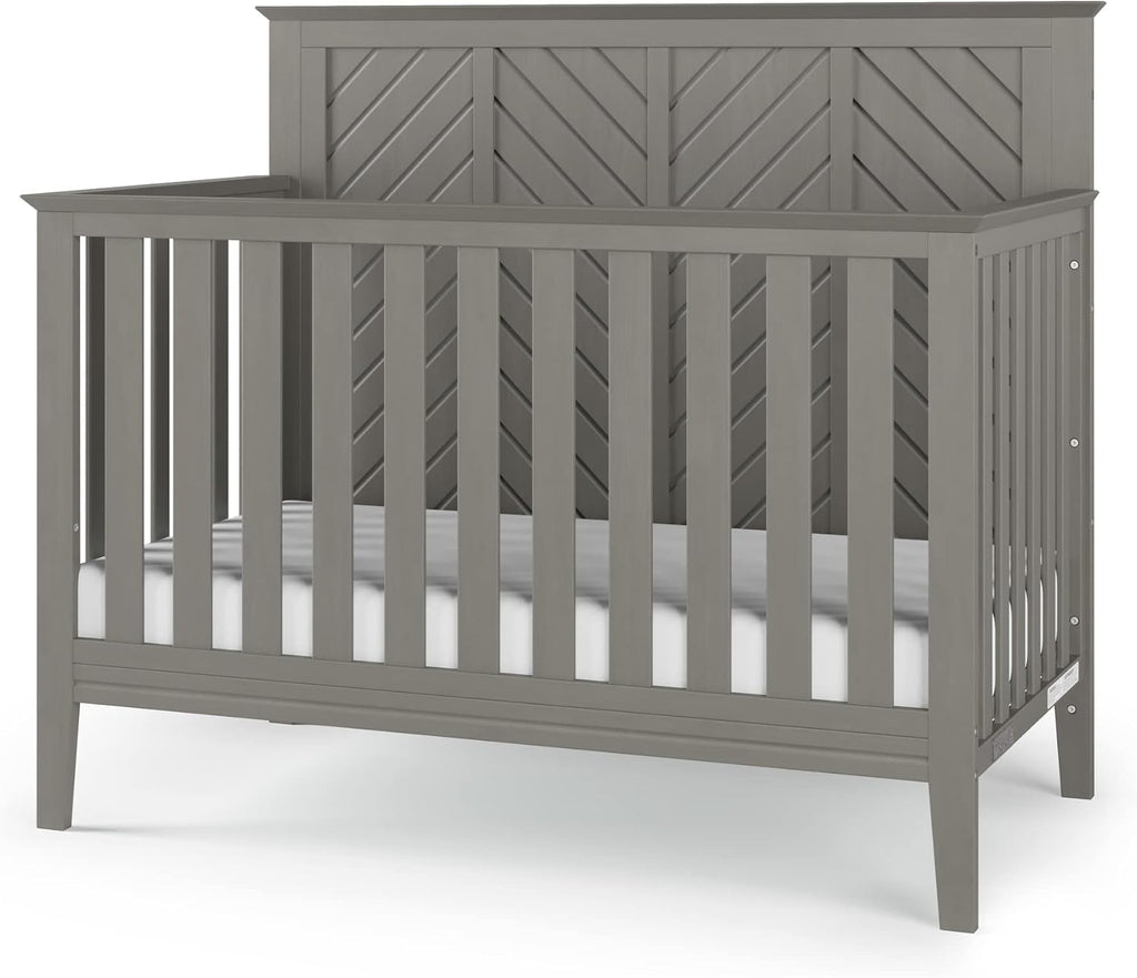 Child Craft Atwood 4-in-1 Convertible Crib, Baby Crib Converts to Day Bed, Toddler Bed and Full Size Bed, 3 Adjustable Mattress Positions, Non-Toxic, Baby Safe Finish (Lunar Gray)