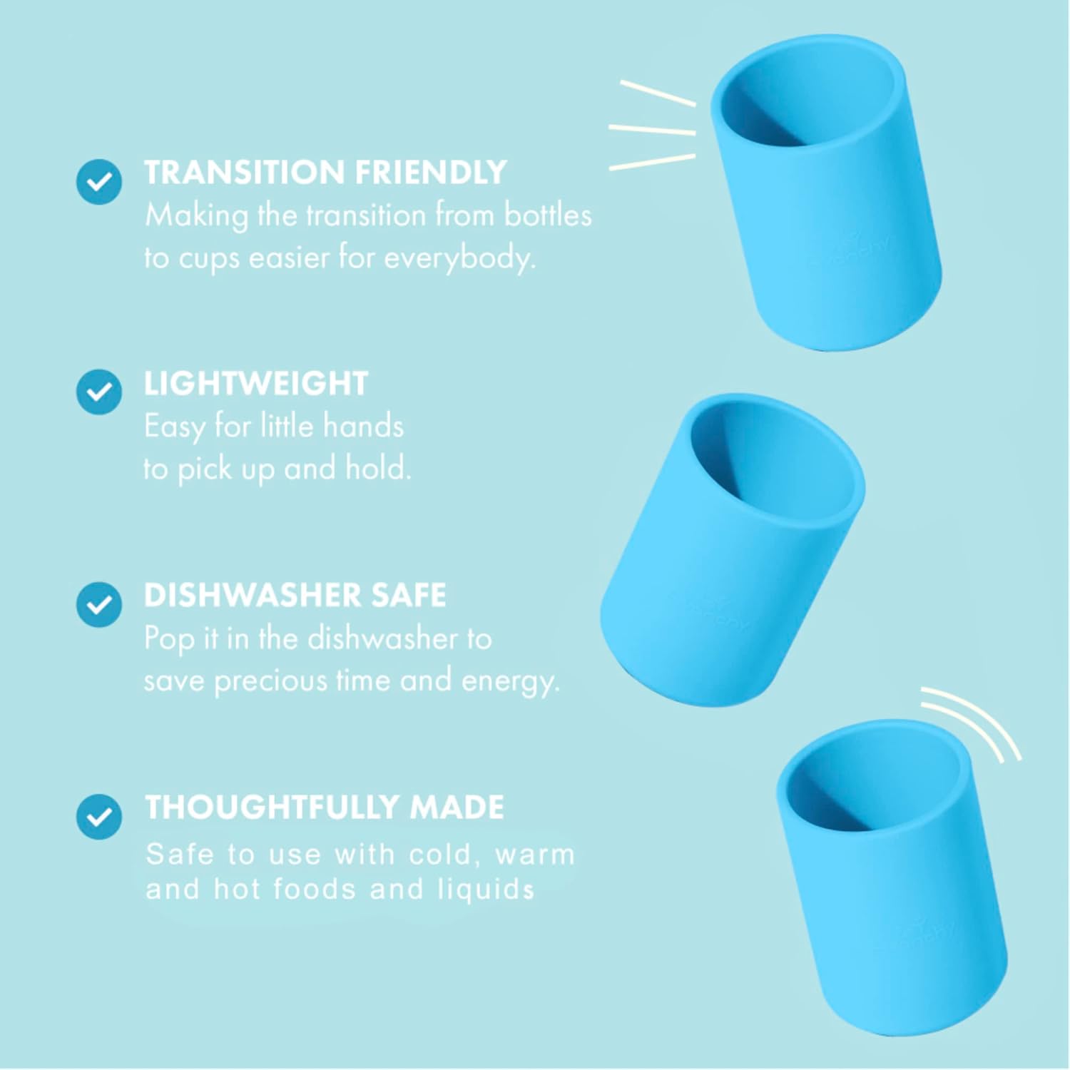 Avanchy Silicone Training Cup – 12 oz Open Cup for Toddlers and Infants – Ideal for Baby Led Weaning and Transitioning from Bottles, Pink