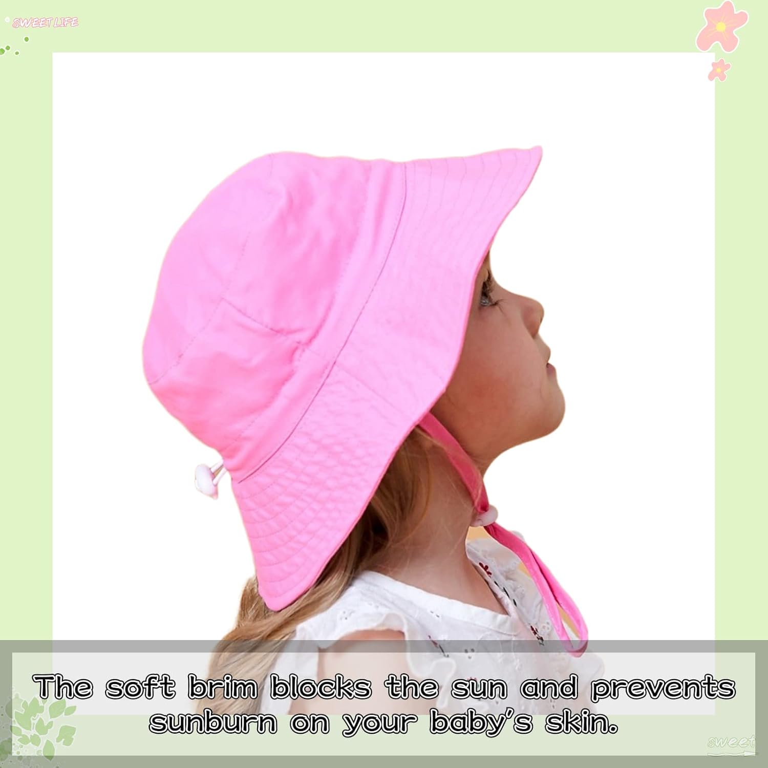 Peecabe Summer Baby Sun Hat for Boys Girls UPF 50+ Wide Brim Toddle Bucket Hat Adjustable Baby Beach Cap 0-8 Years