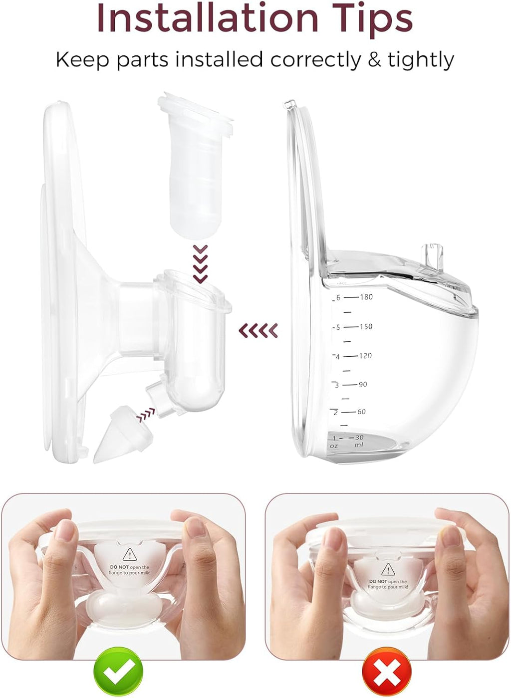 Momcozy Full Set Collector Cup Only Compatible with Momcozy Mobile Style | M6 NOT for Others. Original Mobile Style | M6 Breast Pump Replacement Accessories DoubleFit Flange 24mm