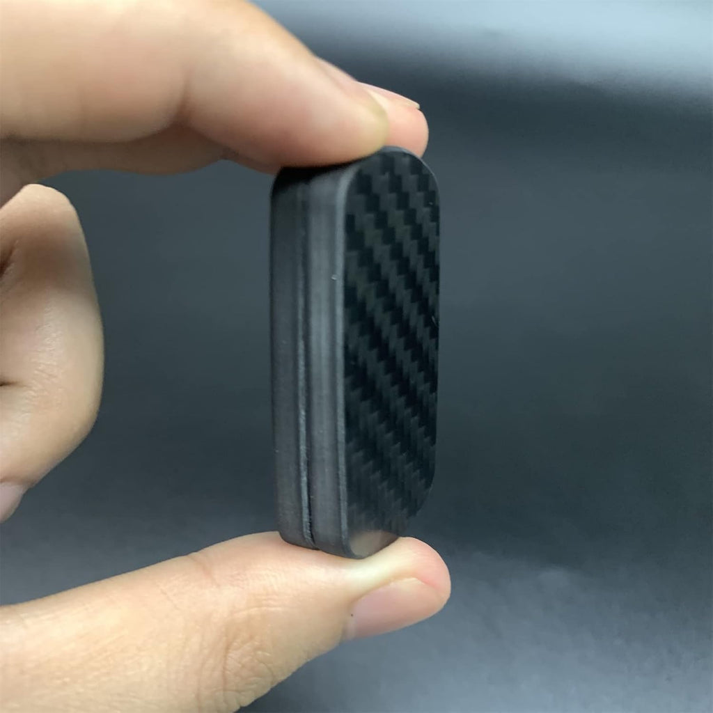Rectangular Block Carbon Fiber Push Haptic Slider Adult Fidget Toys EDC ADHD Tool Anti-Anxiety Fidget Slider Stress Relief Toys Cool Stuff for Men (Black Texture)
