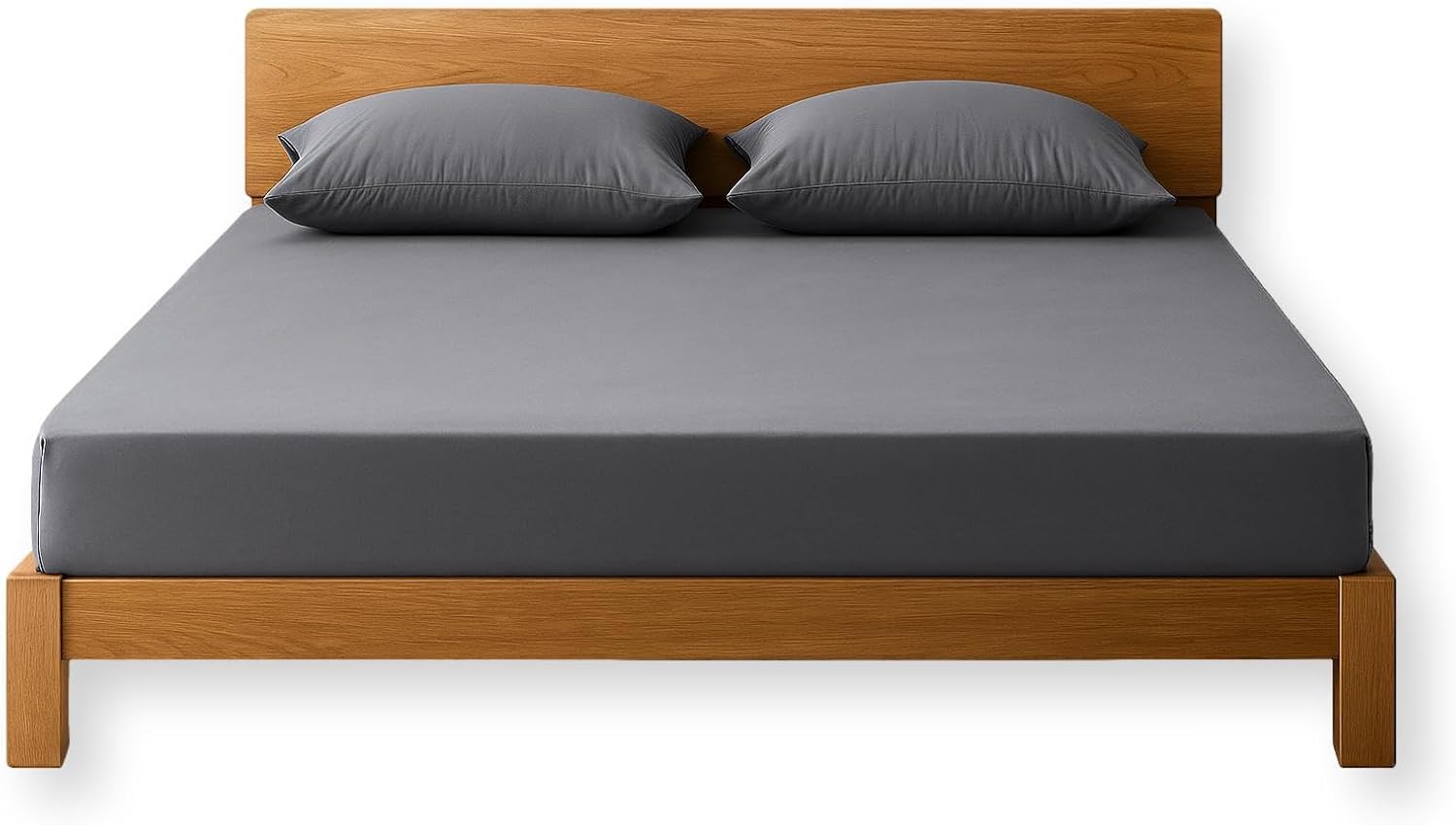 Earth Connected Fitted Grounding Sheets - Twin Size, 94% Organic Cotton 6% Pure Silver Fiber, Pain Relief. Gray (75"x 39"x 15")