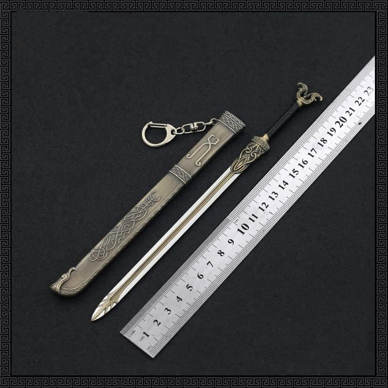 God of War Ragnarök Kratos Action Figures Game Toys Collection Keychain Desk Decoration Backpack Pendant Gift (Freya's Sword Thrungva)