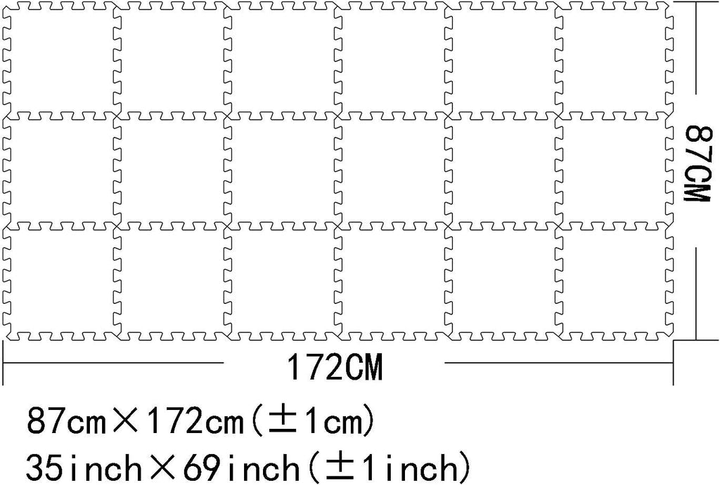 MQIAOHAM® 18 Pieces Puzzle Play Mats, Soft Baby Play Mat, Kids Interlocking Foam Floor Tiles, Toddlers Carpet Playmats G301018-105