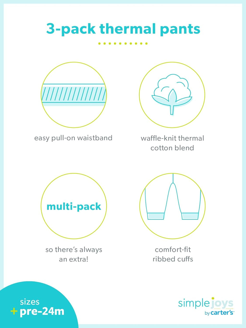 Simple Joys by Carter's Baby 3-Pack Thermal Pants
