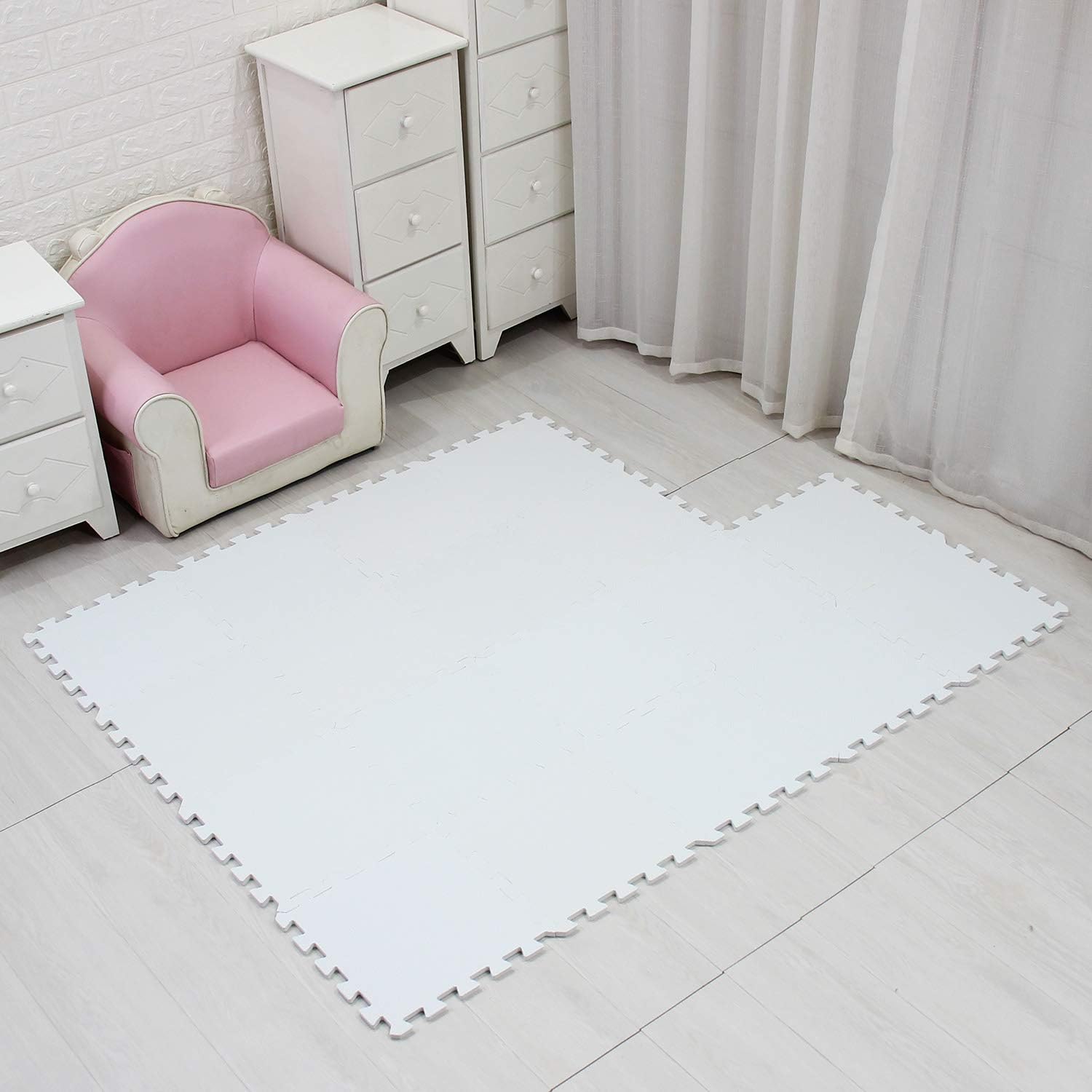 MQIAOHAM® 18 Pieces Puzzle Play Mats, Soft Baby Play Mat, Kids Interlocking Foam Floor Tiles, Toddlers Carpet Playmats G301018-101