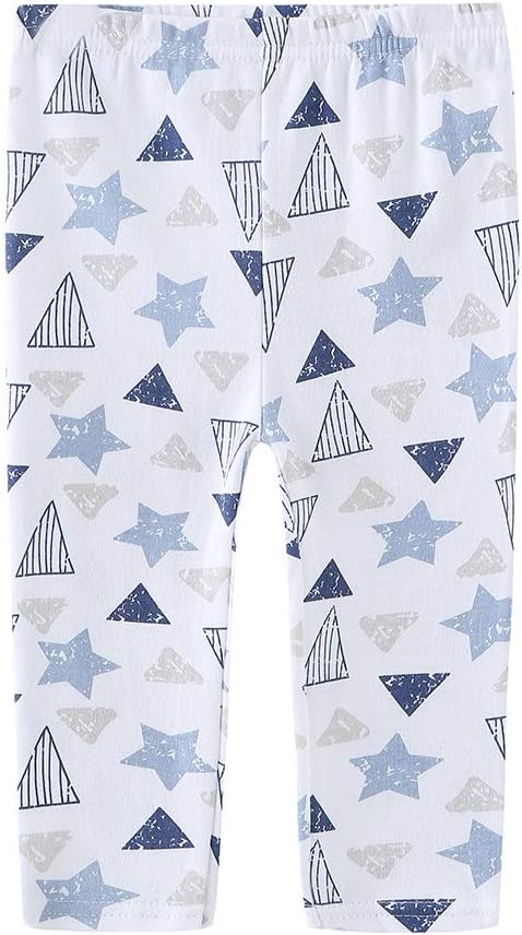 Unisex Newborn Baby Cotton 4-Pack Pants Embroidery Pringting Casual Leggings 0-24 Months for Boys and Girls