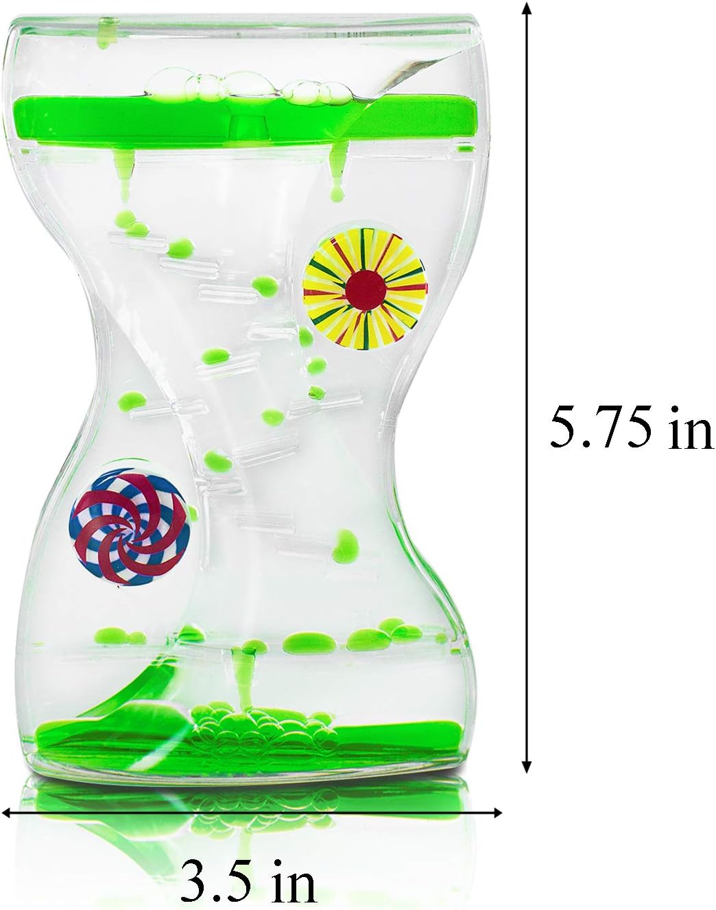 Super Z Outlet Colorful Liquid Motion Bubbler Desk Sensory Toy Timer Zig Zag Floating Rotating Circles for Play, Fidgeting, Captivating Distraction (Swirls)