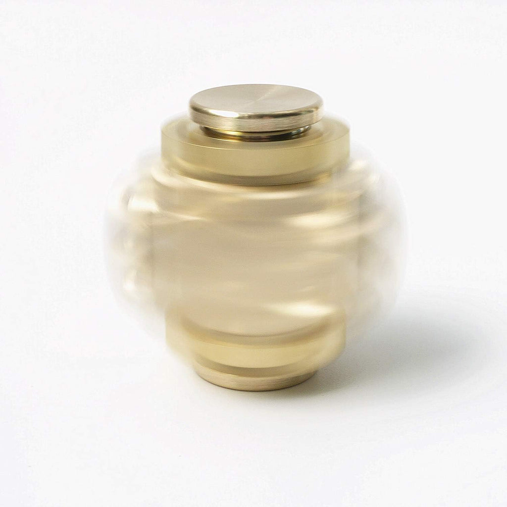 Fidget Cube Spinner, Linkage 4 Gears Figity Spin Finger Games, Metal Brass with Super Smooth Bearings, Durable Mechanics Romoveable, Small Premium Figit Toy - Gold