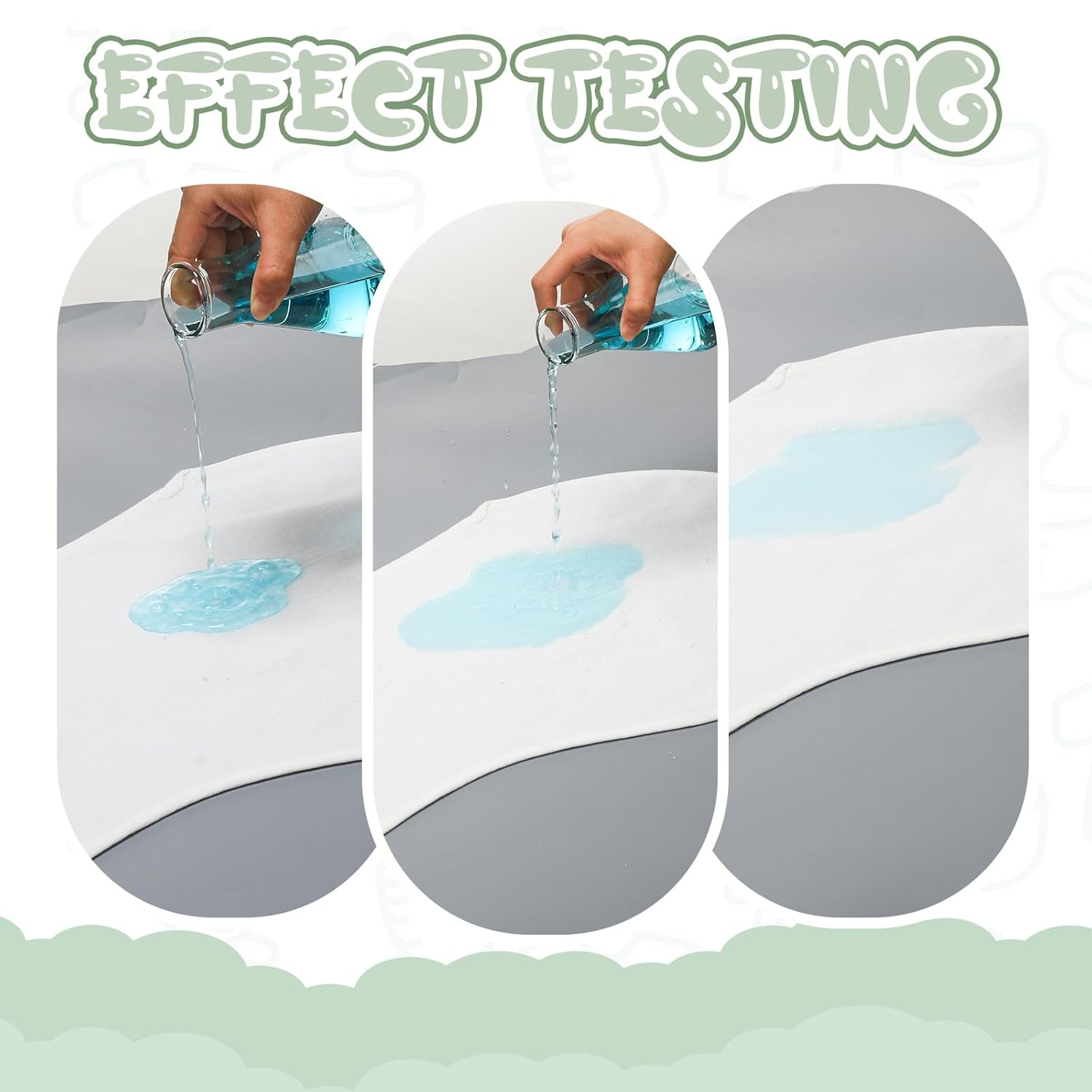 3 Pcs Changing Pad Liners Fits in Peanut Shape Changing Pad Waterproof Diaper Mats Organic Cotton Peanut Mats are Warm on a Baby's Back, Washable Reusable(Bright Style,Green)