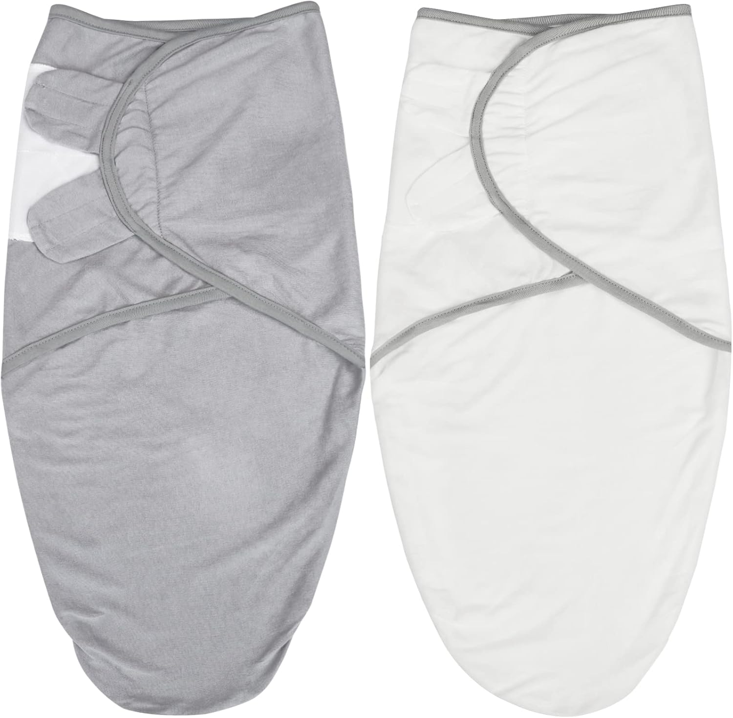 Biloban Baby Swaddles 0-3 Months for Girls, Cotton Swaddle Blanket, Newborn Essentials, Grey & White, 2 Pack