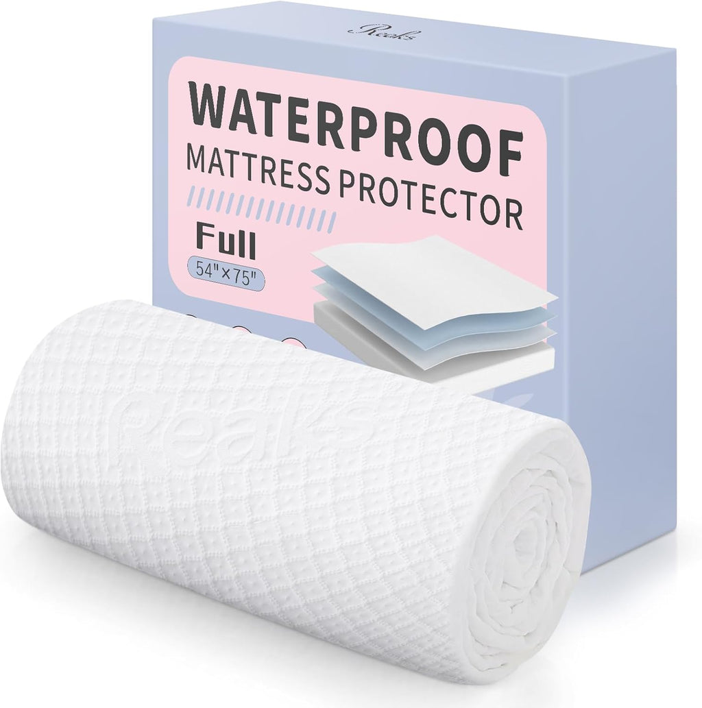 Full Size Bed Waterproof Mattress Protector Fitted Mattress Pad Cover with Deep Pocket Up to 15''