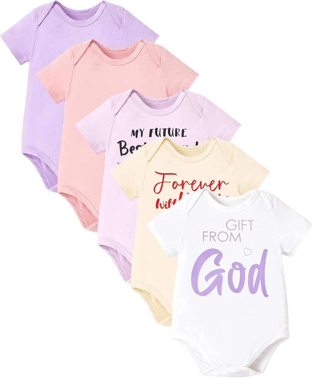 PATPAT Baby Bodysuits Supersoft Bamboo Viscose - Short Sleeve Boys and Girls - Newborn Infant Unisex Clothes Pack