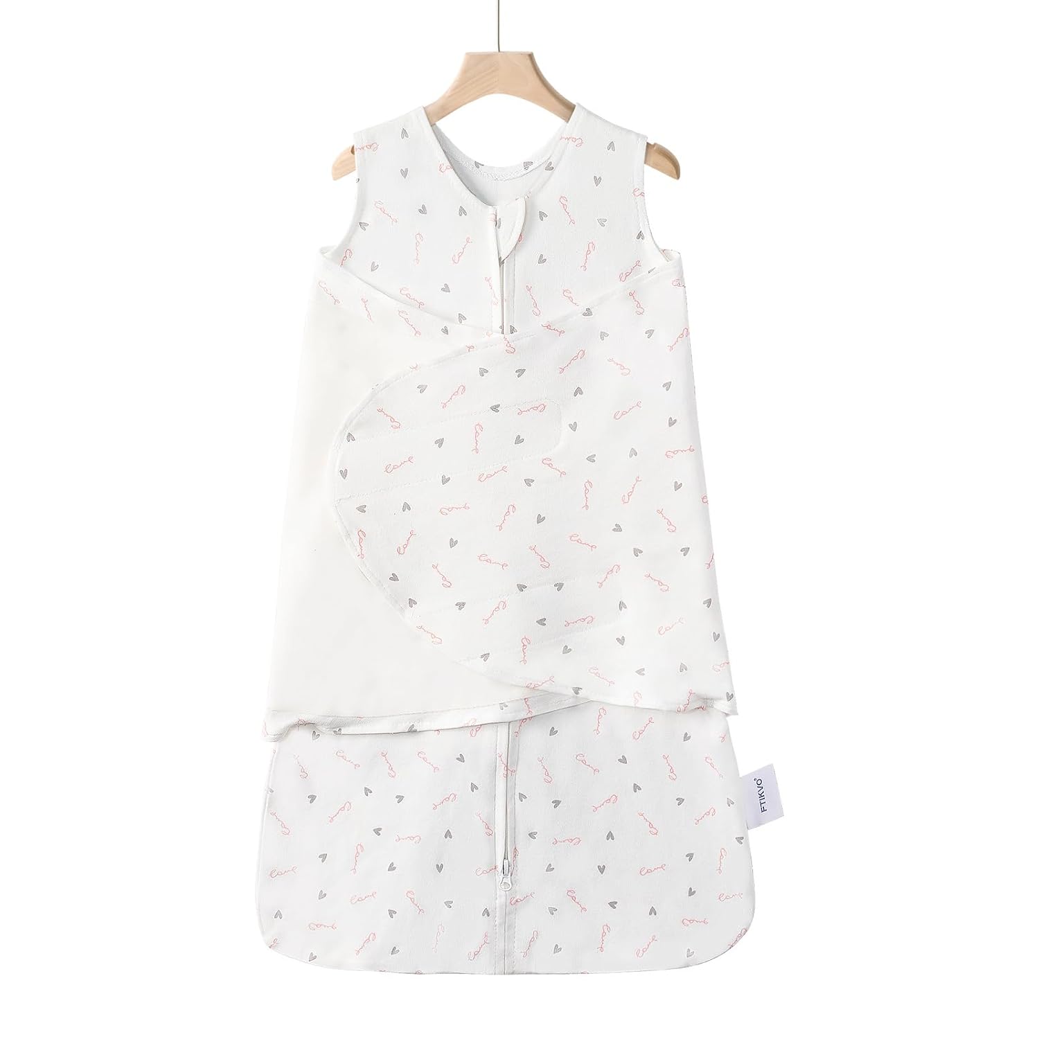 Swaddle-Blanket Baby Girl & Boy Swaddles Newborn Infant Transition 100% Cotton Wrap Blankets, 3-Way Adjustable Wearable Blanket, TOG 1.0 (Love, 3-6 Month)