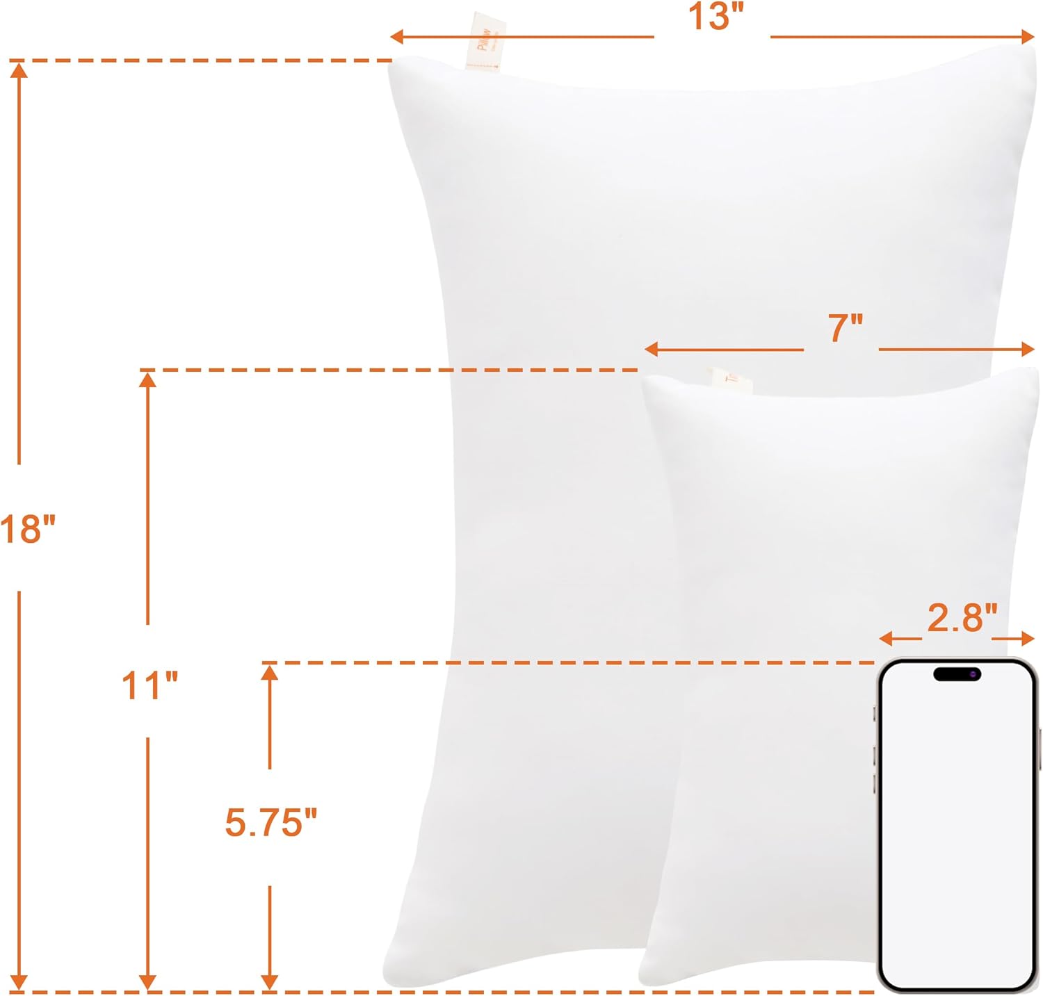 NTBAY Toddler Pillows, Down Alternative 13"x18" Pillows, Machine Washable - Soft and Breathable Travel Small Pillows for Sleeping, Ideal for Daycare, Crib, Cot, White