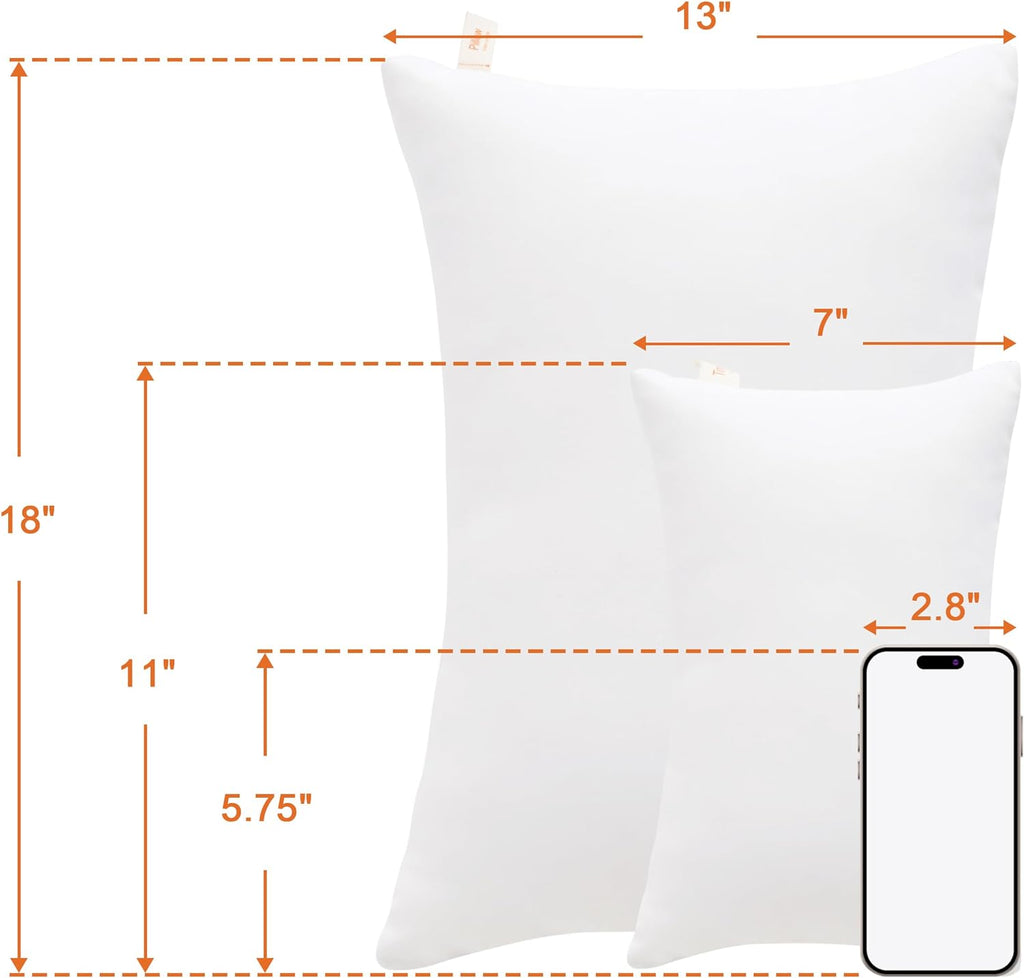 NTBAY Tiny Pillows, Down Alternative 7"x11" Microfiber Mini Pillow for Travel, Pets, Soft Machine Washable Small Pillows for Neck, Wrist, Lumbar and Knee, White