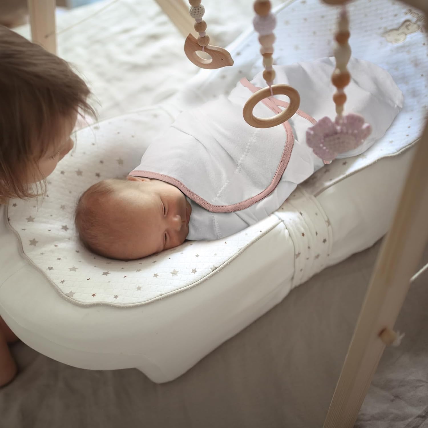 GLLQUEN BABY Swaddle Blankets for Baby Girl & Boy, Easy Adjustable Sleep Sack, Newborn Swaddles for 0-3 Months, Baby Sleep Sack, Pink & Yellow Tone, Swaddling Blankets 3 Pack Wrap Set