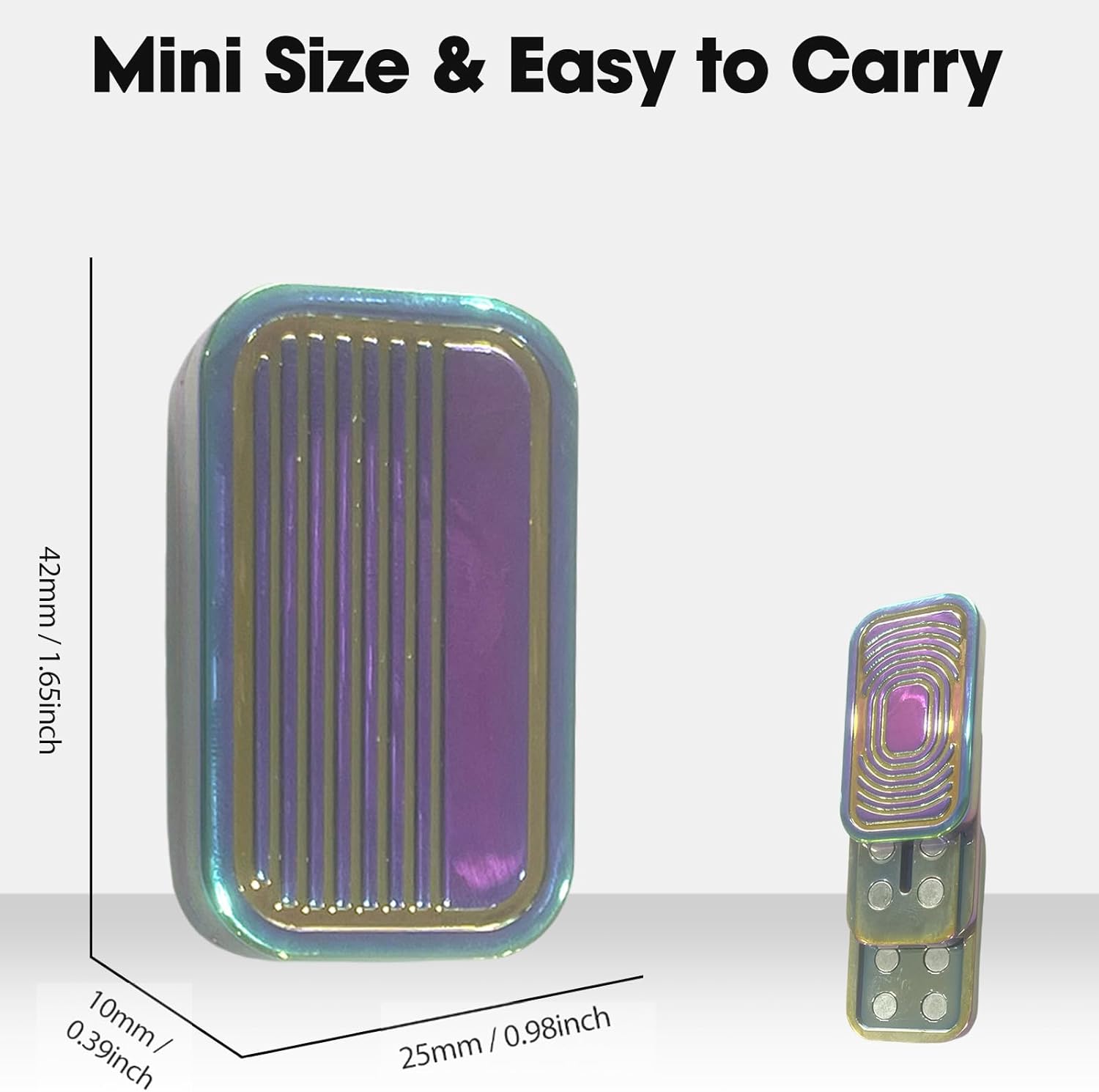 Fidget Slider 3 Layer EDC Gadgets Toy, Metal Magnetic Haptic Fidget Toys for Adults Anxiety/ADHD/Stress Relief, Gift for Boyfriend, Husband and Father (Colorful)