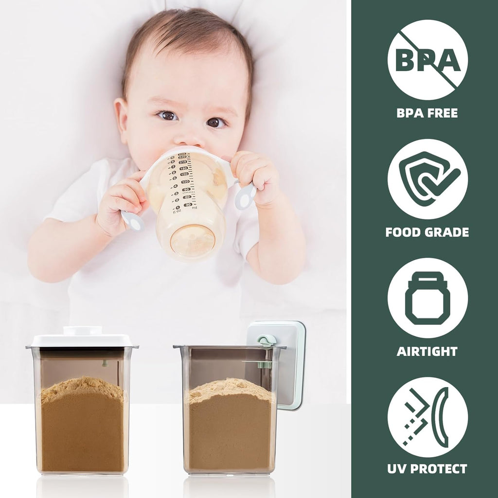 Pop Airtight Formula Container, 2300ml Baby Formula Dispenser on The Go - BPA-Free Formula Holder, 28OZ, 1.76LB, 800g, Brown