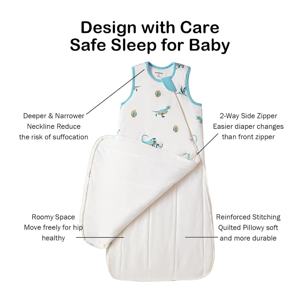 BubblePanda Rayon Made from Bamboo Sleep Sack 0-6 Months 0.5 Tog Soft Newborn Sleep Sack 3-6 Months for Infant Babies 2-Way Zipper Wearable Blanket Baby 0-3 Months