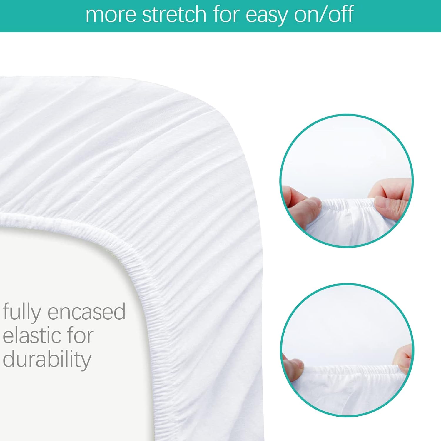 Waterproof Bassinet Sheets Fit for Hourglass, Oval Bassinet Mattress, 100% Cotton Fitted Sheet for Standard Bassinet Mattress, 2 Pack, Ultra Soft for Baby, White