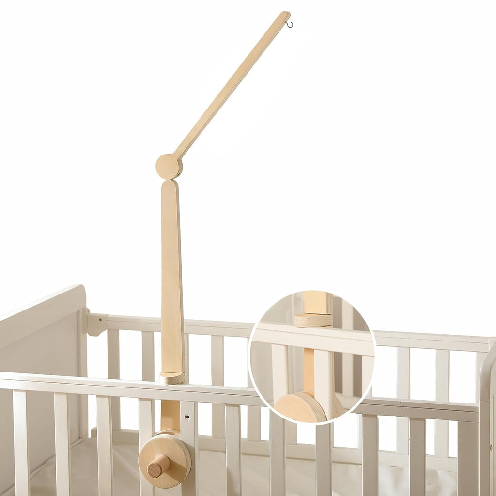 HI BABY MONMENT Crib Mobile Arm - Baby Mobile Hanger with 2-Height Settings Adjustable, Stabilizing Attachment for Added Safety, Mobile Arm for Crib, Sturdy & Secure Design for Nursery Mobile