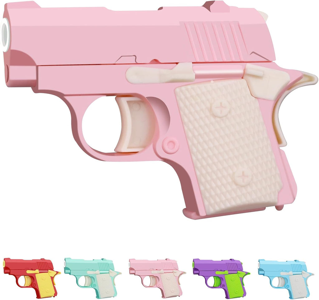 1911 3D Printed Small Pistol Toys Small Toy Pístol Fidget Toys Adults Stress Relief Toy Sensory Toys for Kids Friends Christmas Birthday Gift-Pink