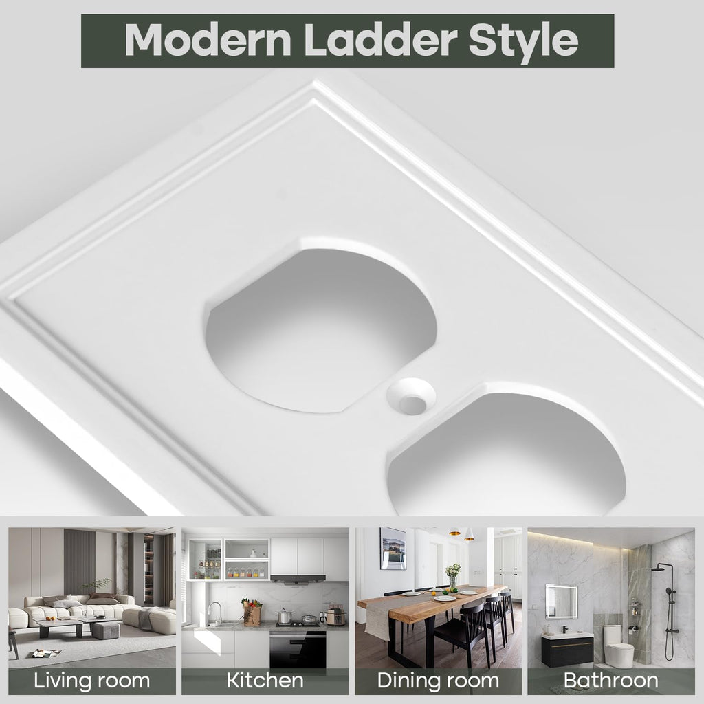 White Decorative Outlet Cover Wall Plates, Classic Switch Plates and Outlet Covers, Natural Bamboo Fiber Wall Plates for Electrical Outlets, Duplex Receptacle Cover - 4 Pack