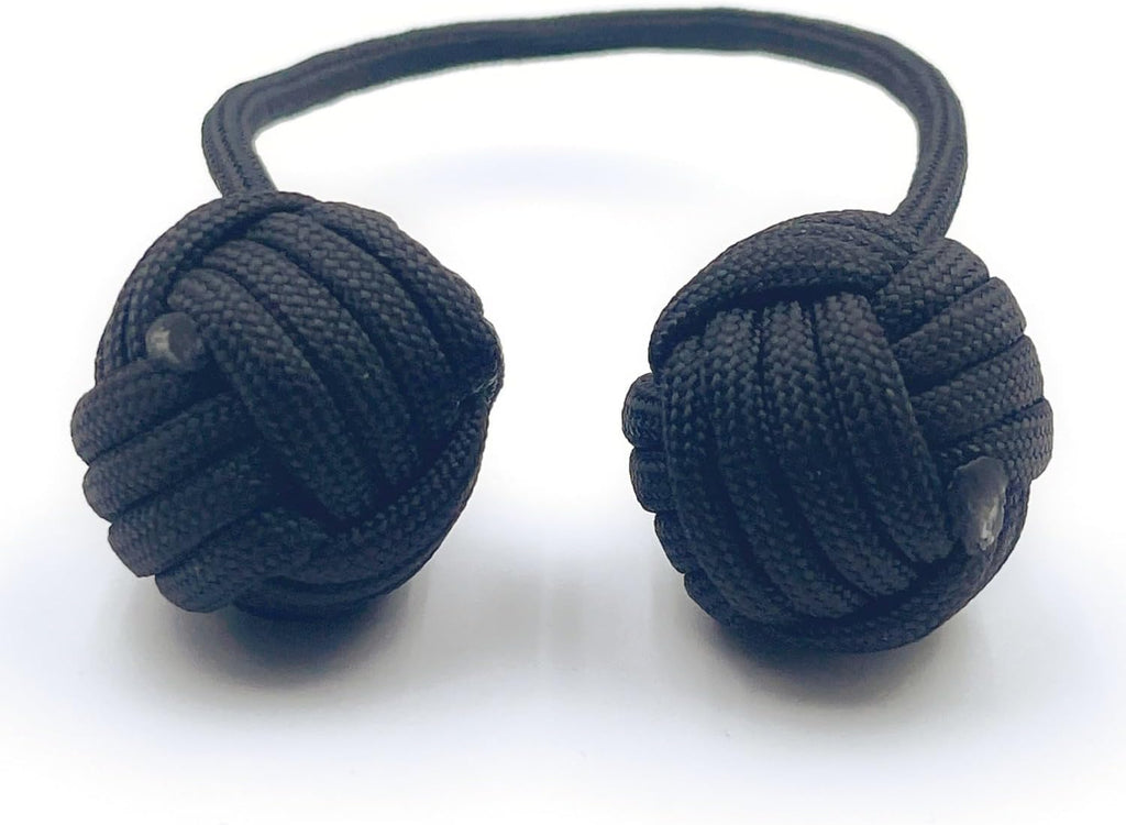 Fidget Beads Skill Toys, Fidget Toys, Parachute Cord and Steel Beads Handmade Fidget Beads, Beginners Worry Beads, Portable EDC Leisure Toys (Black)