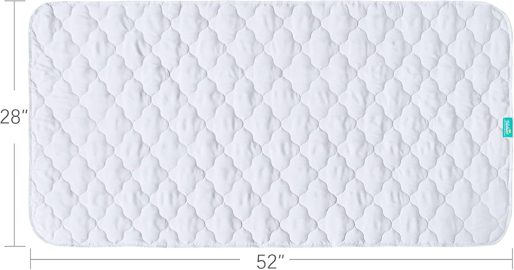 Crib Mattress Protector Pad Cover Quilted Waterproof Incontinence Bed Pads Wetting Protection Pad 52" x 28" Reusable & Non-Slip Potty Training Pads for Toddlers (Quilted Improved Thickness)