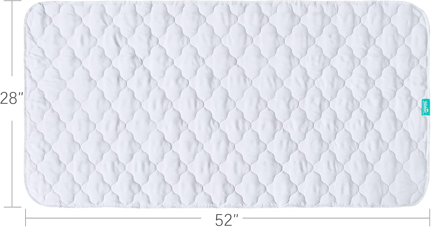 Waterproof Crib Mattress Protector Pad Cover 2 Pack 28" x 52", Anti Slip & Absorbent Waterproof Bed Pads for Standard Crib/Toddler Bed Quilted Machine Washable (Quilted Improved Thickness) White