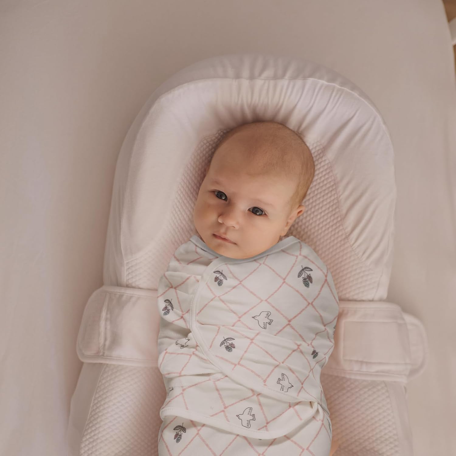 Baby Swaddle Sacks, 3-Pack Newborn Organic Cotton Swaddle Wrap, Adjustable Swaddling Blankets, Nursery Swaddling Essentials for Newborn 0-3 Months, Infant Shower Items Gift (Flowers & Rabbits)