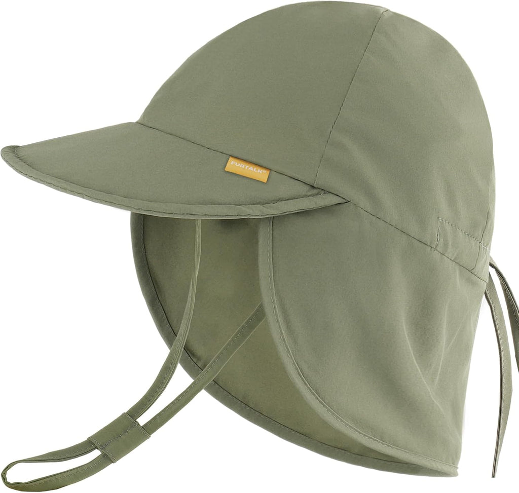 FURTALK Baby Sun Hat Summer Beach Hat UPF 50+ Adjustable Soft Baby Swim Hat with Neck Flap