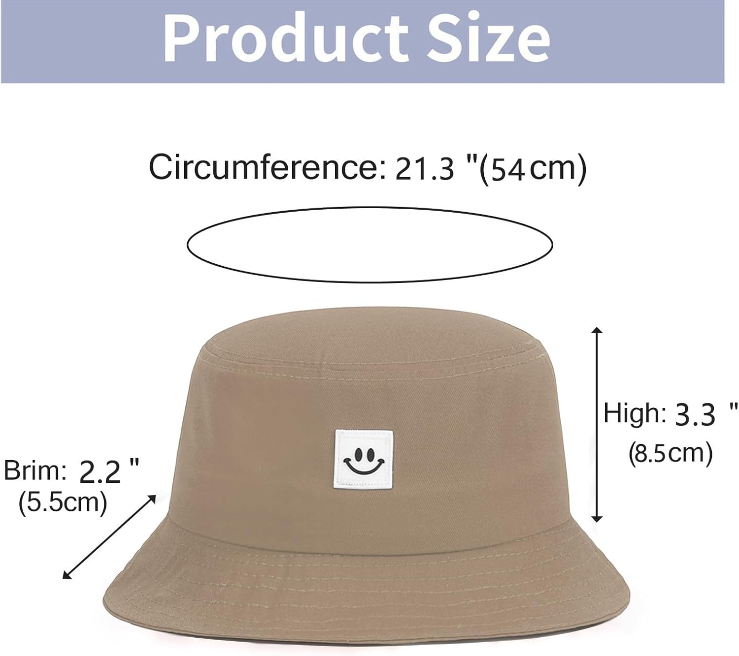 Kids Sun Hat Smile Face Bucket Hat for Girls Boys Summer Sun Protection Cotton Unisex Beach Cap
