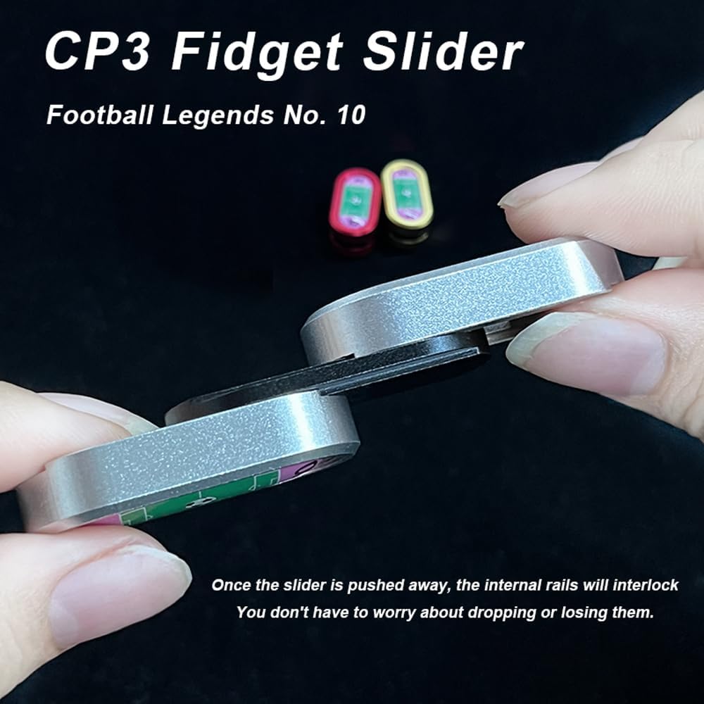 STONESTAR CP3 Fidget Slider - Football Legends No. 10 Aluminum Alloy Magnetic Metal Fidget Slider, EDC Fidget Toy for Adults, Helps Relieve ADHD/Anxiety/Stress (Silver)