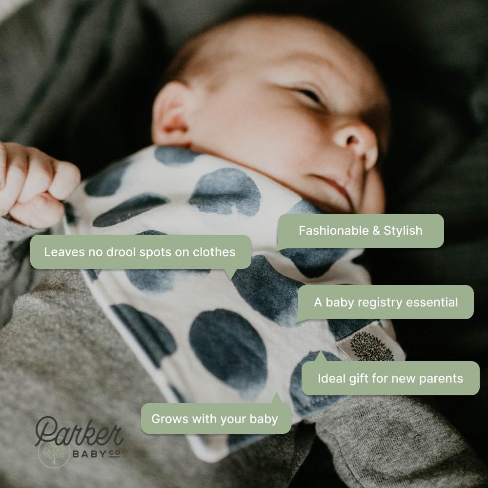 Parker Baby Bandana Drool Bibs 8 Pack Baby Bibs for Boys, Girls, Unisex - Soft & Stylish Teething Bibs for Babies