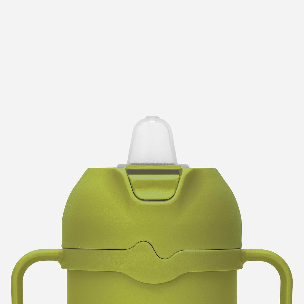 Comotomo Toddler Tumbler 8oz Insulated Sippy Cup with Silicone Straw and Spout, Green