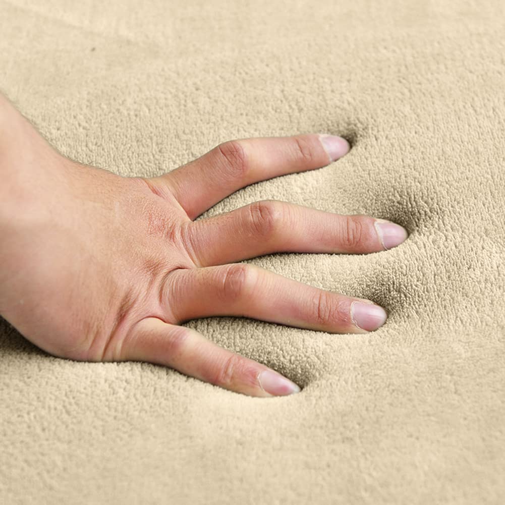 Loartee Coral Velvet Crawling Rug (6'8"x7'9", Brown) for Toddler Children Play Area Rug Yoga Mat Exercise Pad