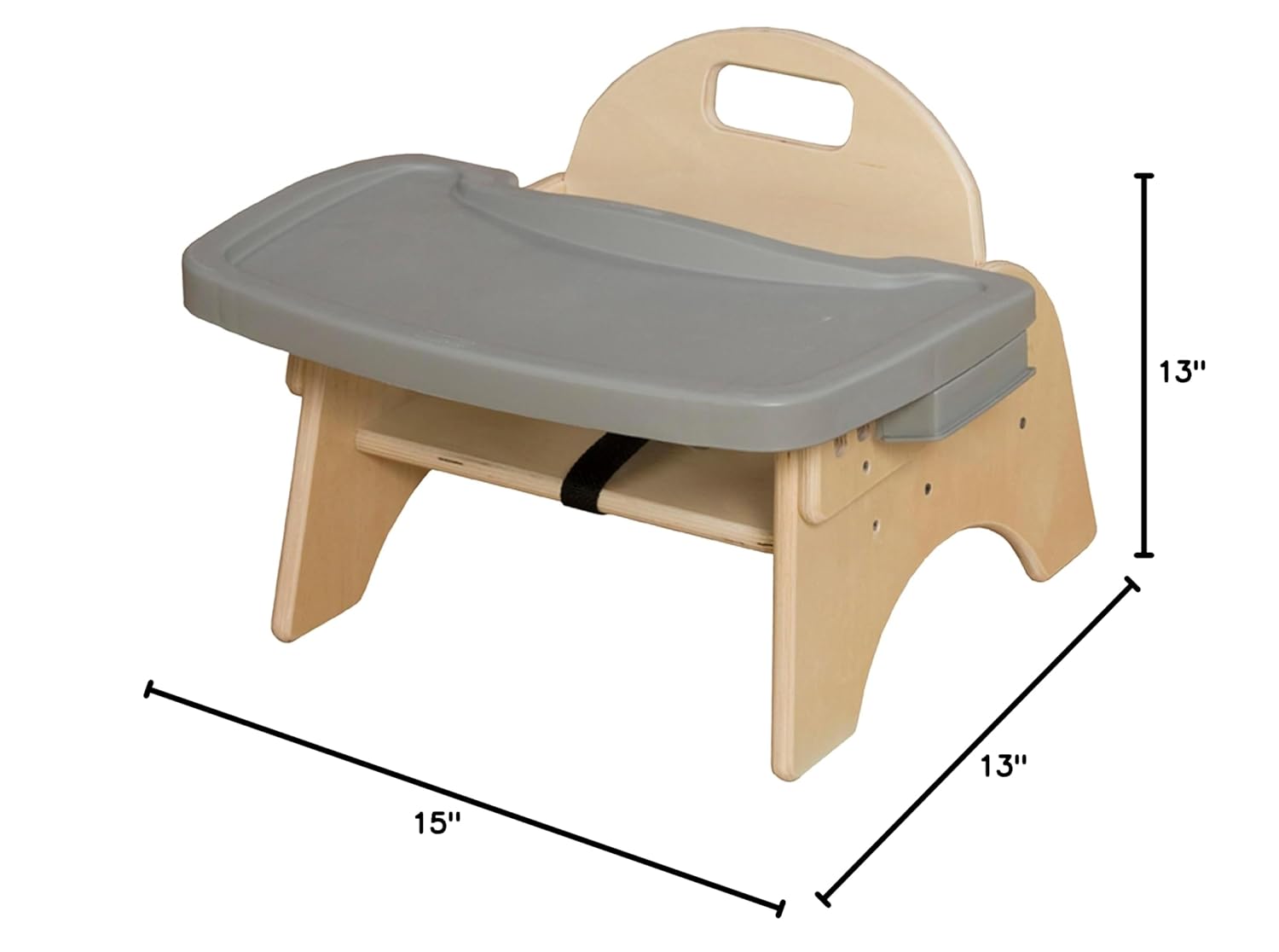 Montessori 5" H Wooden Baby Low Chair with Removable Tray & Safety Harness, Infant Chair with Modern Wood Design [ Fully Assembled]