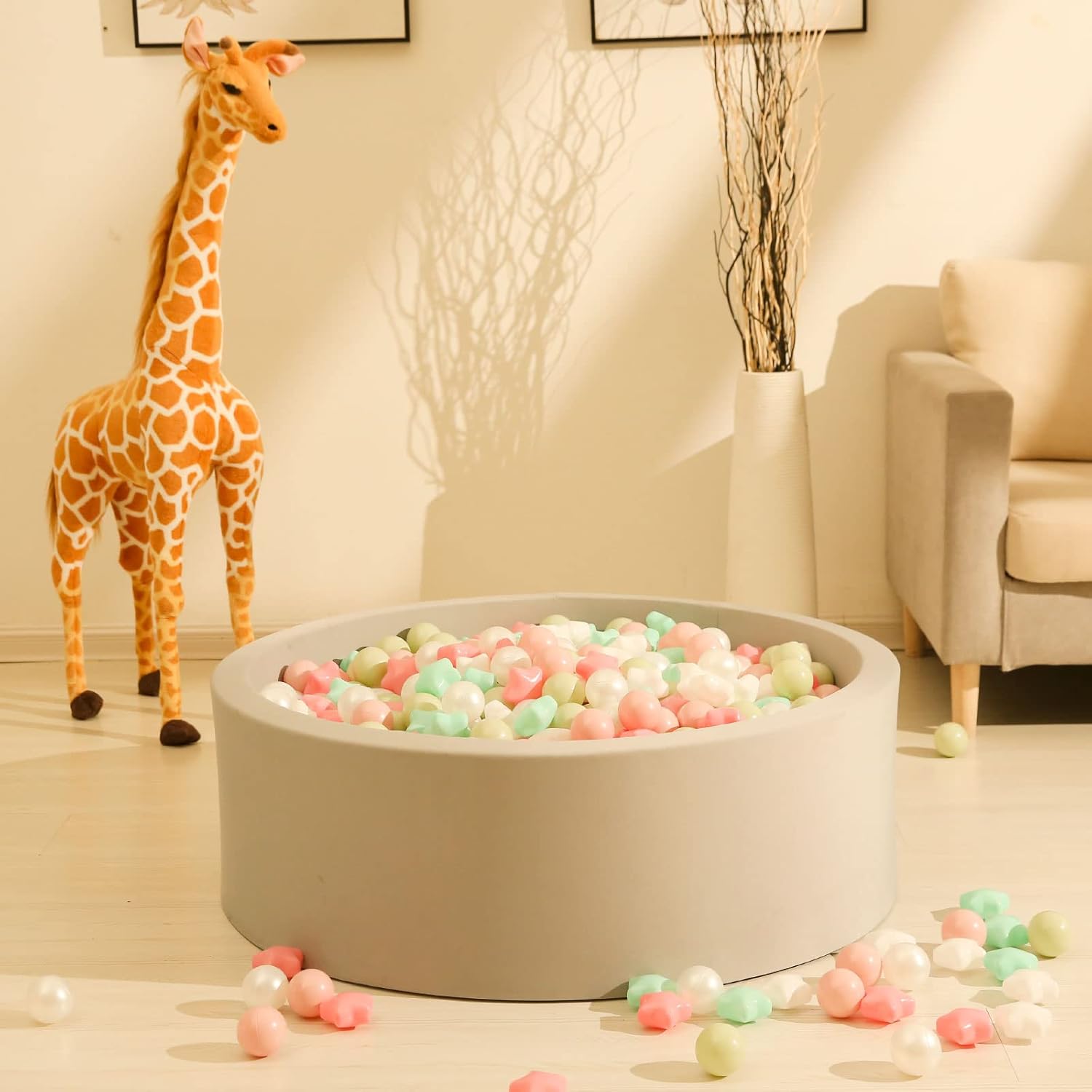 GOGOSO Ball Pits Balls for Toddlers Pack of 50 100 200 Plastics Shape Ball Non-Phthalate Non-BPA Non-Toxic 2.2-Inch Crush Proof Play Balls