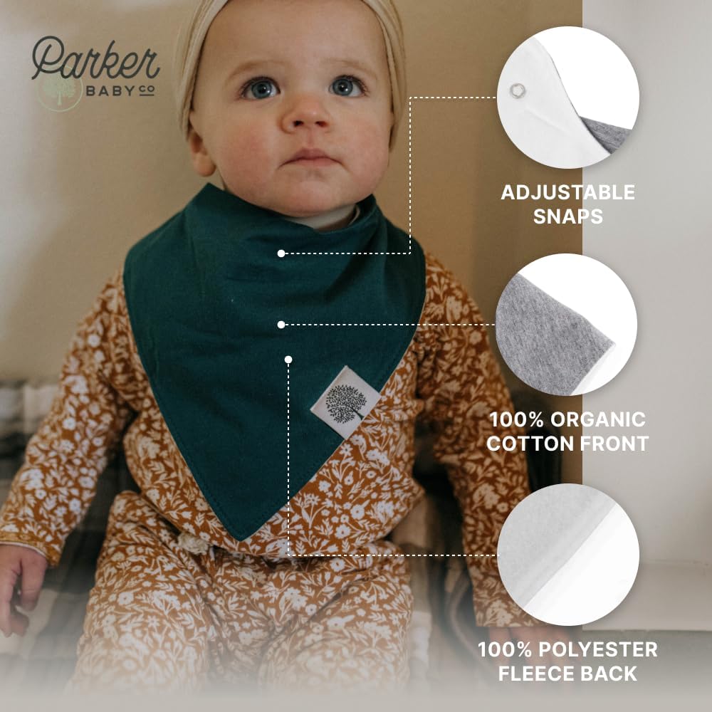 Parker Baby Bandana Drool Bibs 8 Pack Baby Bibs for Boys, Girls, Unisex - Soft & Stylish Teething Bibs for Babies