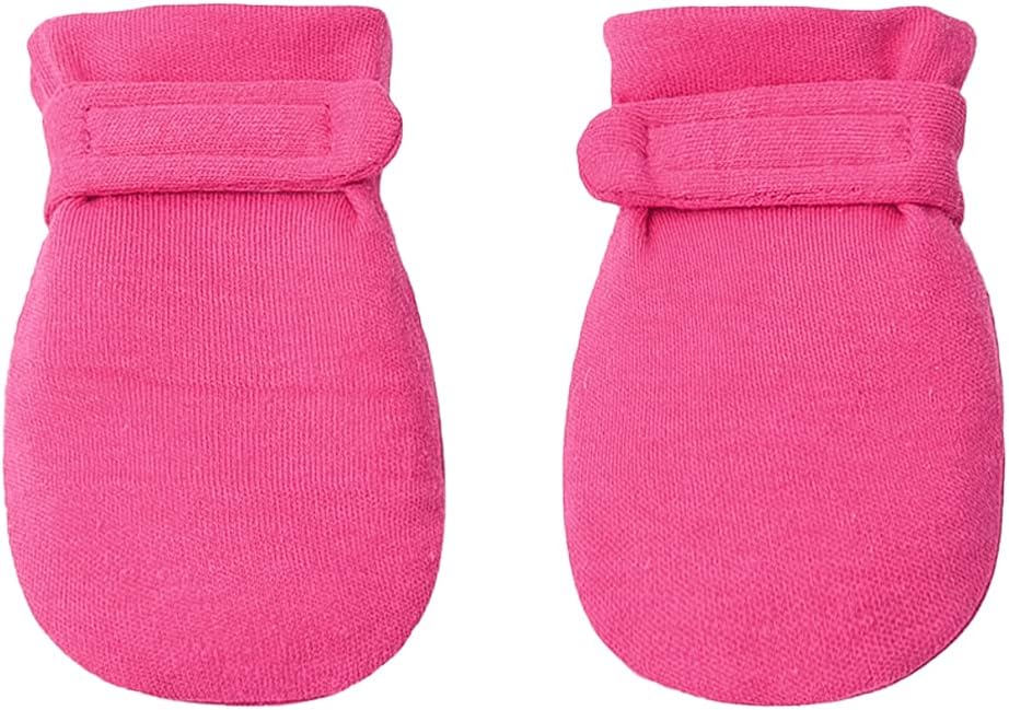 Newborn Baby No Scratch Mittens Stay On, 100% Cotton Breathable, Adjustable Infant Gloves for Baby Boys Girls Mittens