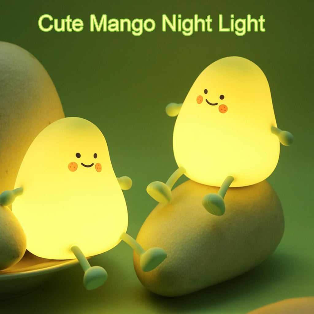 Cute Night Light for Kids, Mango Sleep Lamp Warm Light Bedroom Decor Kids Night Light, Silicone Nightlight Baby Nursery Night Lights, Birthday Christmas Gift