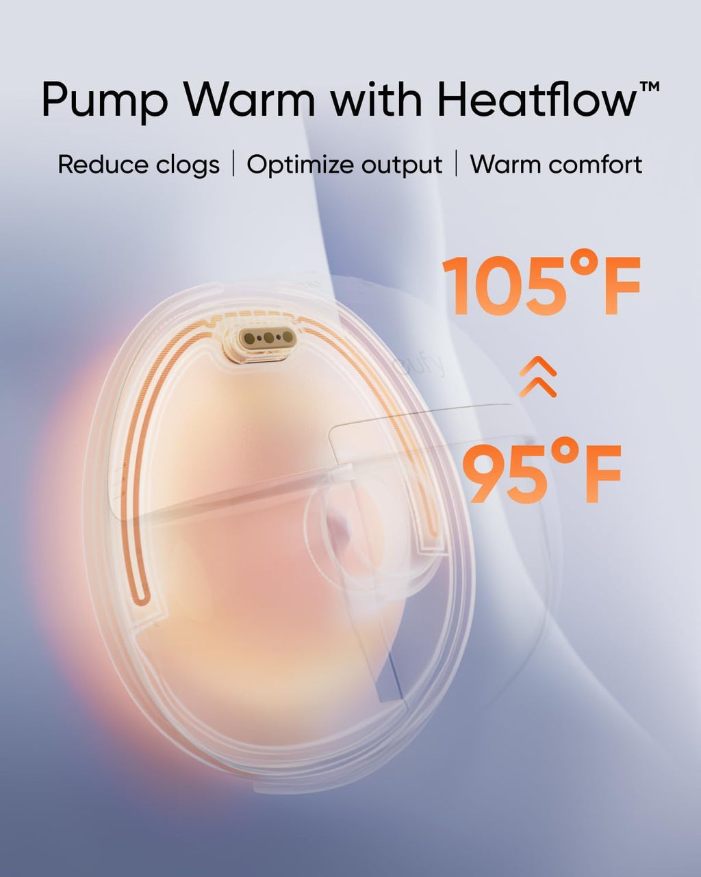 eufy Original 27mm Flange (2-Pack), Replacement Accessories for Wearable Breast Pump E20/S1/S1 Pro, HeatFlow™ Technology, Food-Grade Silicone, Durable, Comfortable, Ergonomic Fit