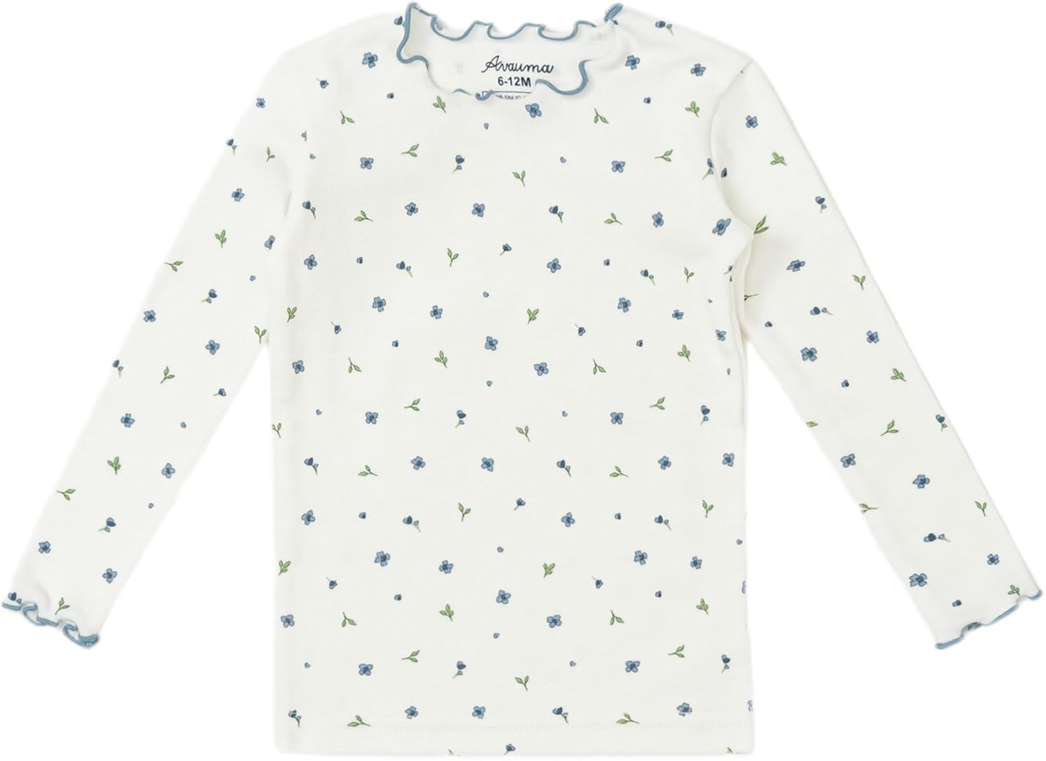 AVAUMA Baby Boy Girl Pajama Set 6M-7T Kids Cute Toddler Snug fit Flower Pattern Design Pjs Cotton Sleepwear Ruffled Shirring